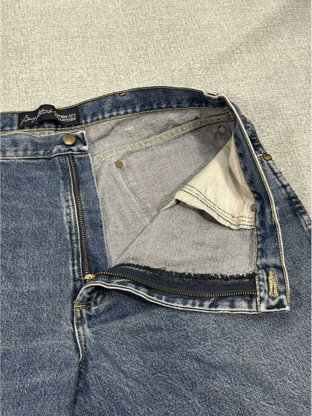 Wrangler George 37x31 Strait Jeans Cowboy Cut Men Blue Denim Straight Leg